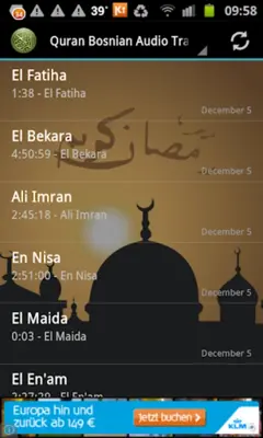 Quran Bosnian Translation MP3 android App screenshot 3